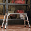 Aluminum Work Platform Large Size Step Stool Folding Portable Work Bench 40" Width Telescopic Feet 22" -27.5" Height Adjustable - Korvel