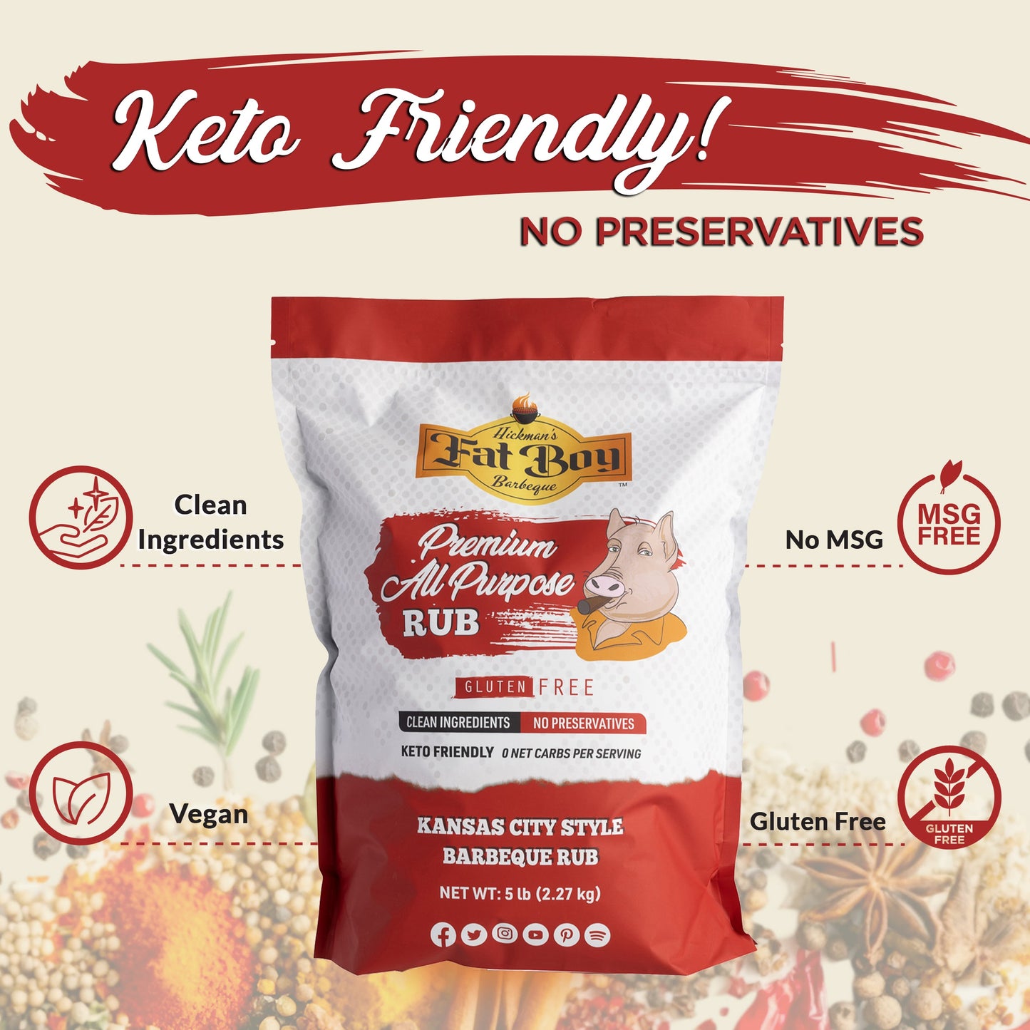 Rub BBQ tout usage sans gluten premium - 5 lb