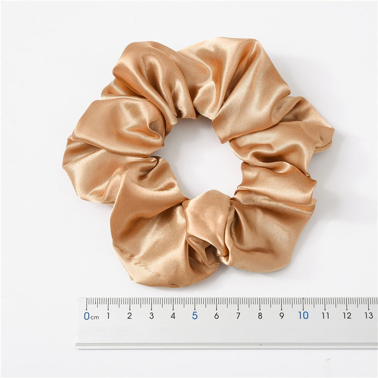 Women Silk Scrunchie Elastic Handmade Multicolor Hair Band Ponytail Holder Headband Hair Accessories 1PC Satin Silk Solid Colo - Korvel
