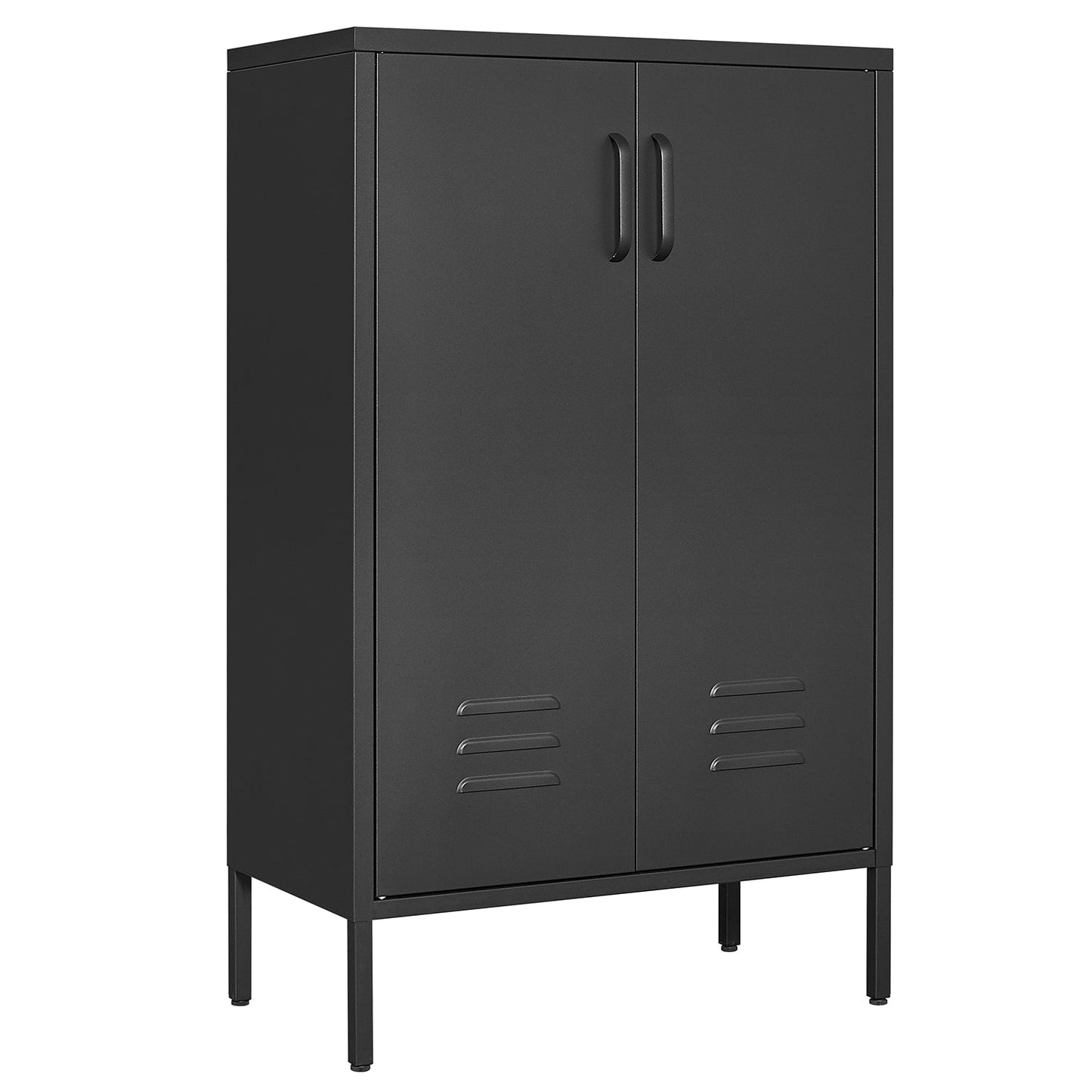 Armoire de rangement en acier premium avec portes doubles et partitions mobiles