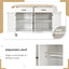 Kitchen Island Cart with Solid Wood Top and Locking Wheels 54.3 Inch Width  (White) - Korvel