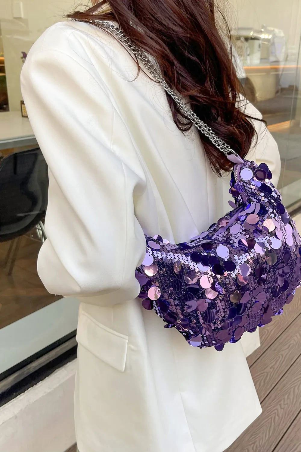 Sequin Chain Crossbody Bag - Korvel