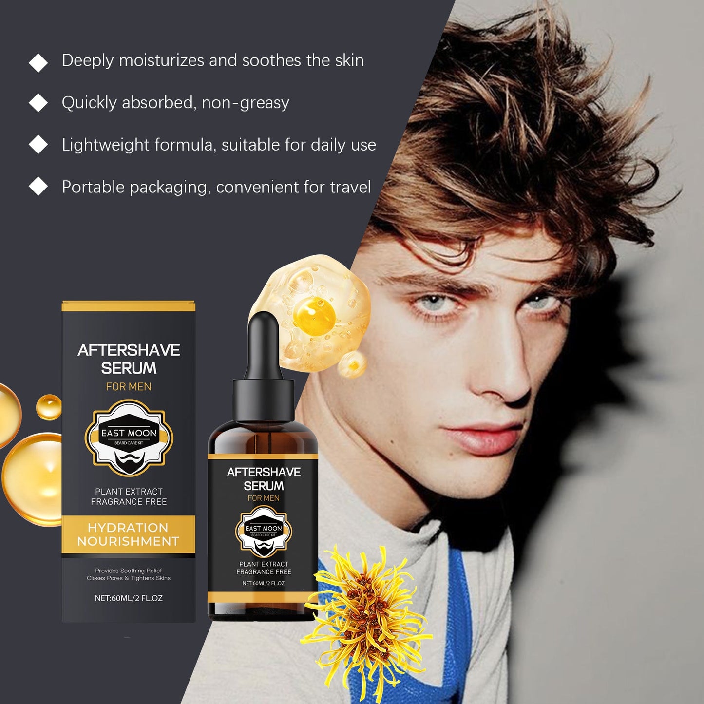 Soothing Aftershave Essence Gently Relieves Shaving Discomfort Moisturizing Repair Refreshing And Comfortable - Korvel