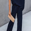 Single Shoulder Short Sleeve Jumpsuit - Korvel