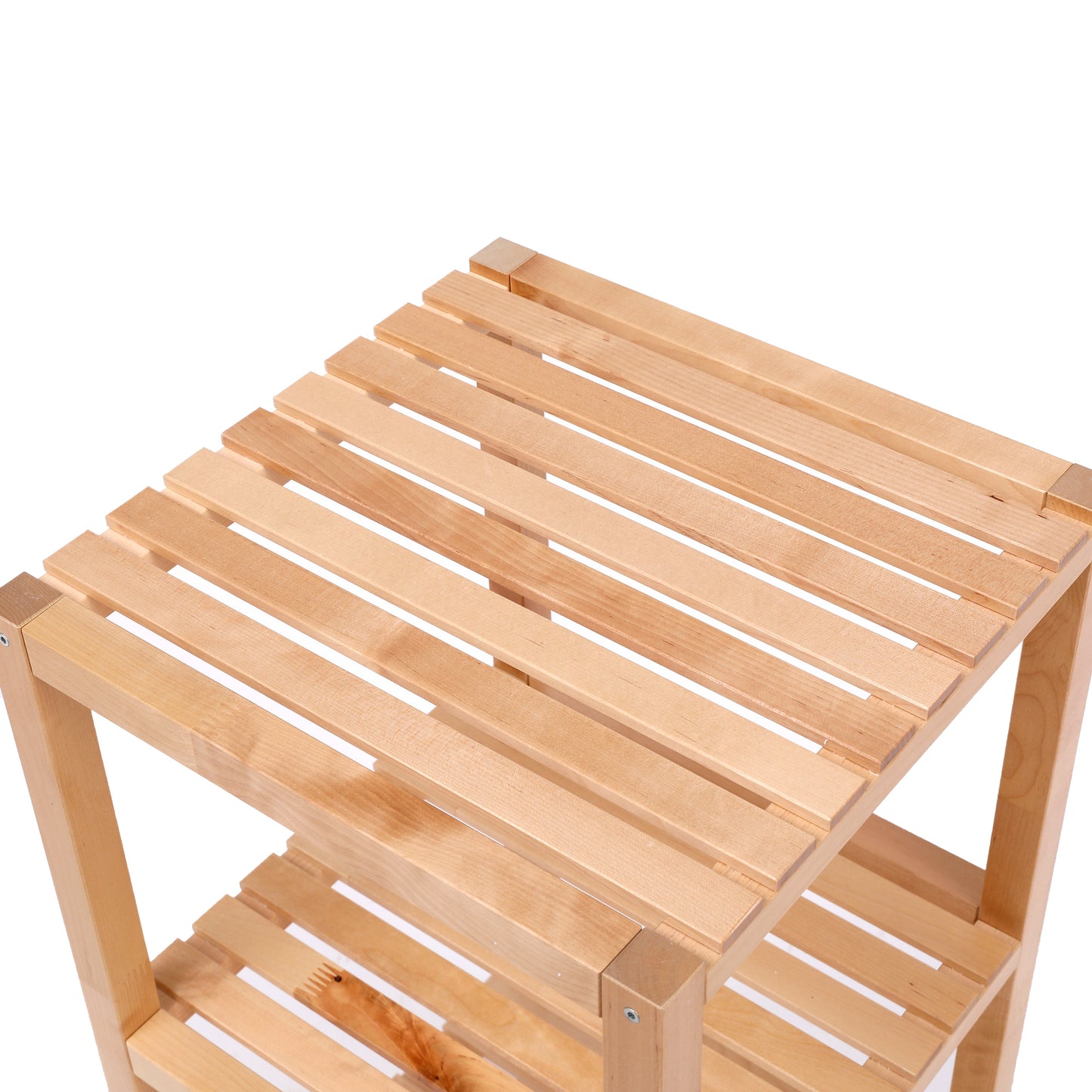 3-Tier Birch Bathroom Shelf, Narrow Shelving Unit, Multifunctional Storage Rack, Corner Rack, for Kitchen, Living Room - Korvel