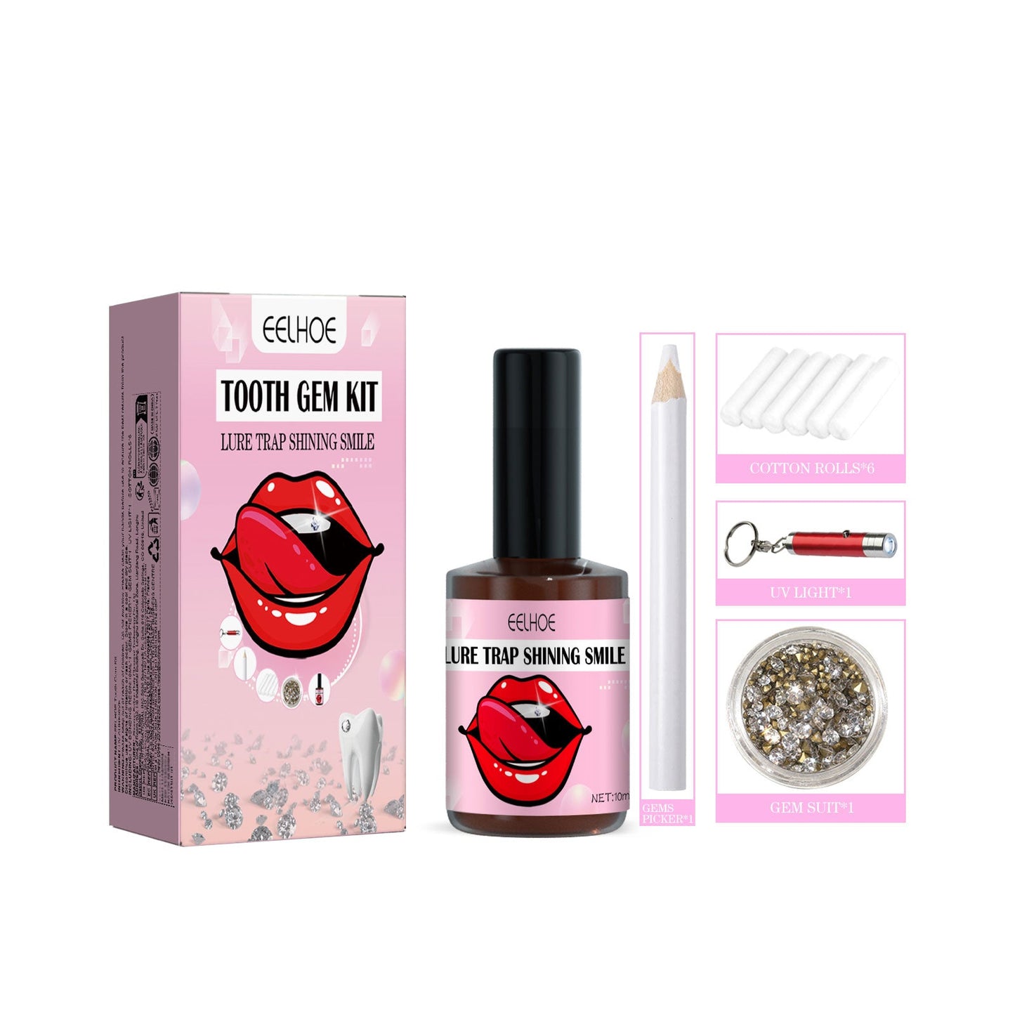 Teeth Gem Set, White Teeth Easy To Remove And Install Beautiful And Solid Gem Set - Korvel