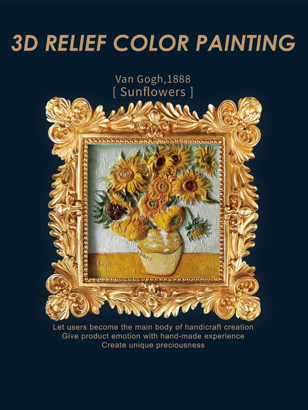 Relief Van Gogh's Sunflowers DIY 3D Oil Painting Kit - Korvel