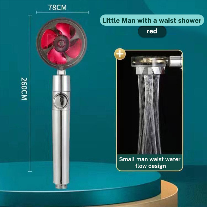 Xiao Man Waist Supercharged Sprinkler Head Dual Turbo Pressurized Propeller Fan Shower Head Shower Head - Korvel