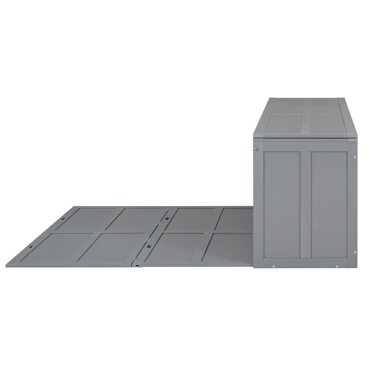 Queen Size Murphy Bed with Rotable Desk  Gray - Korvel