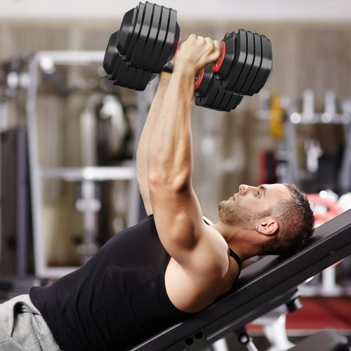 Adjustable Dumbbell Set for Men and Women, 10 in 1, Free Black Dumbbell Rotating Handle for Quick Adjustment (10 gears/55 pounds - Korvel