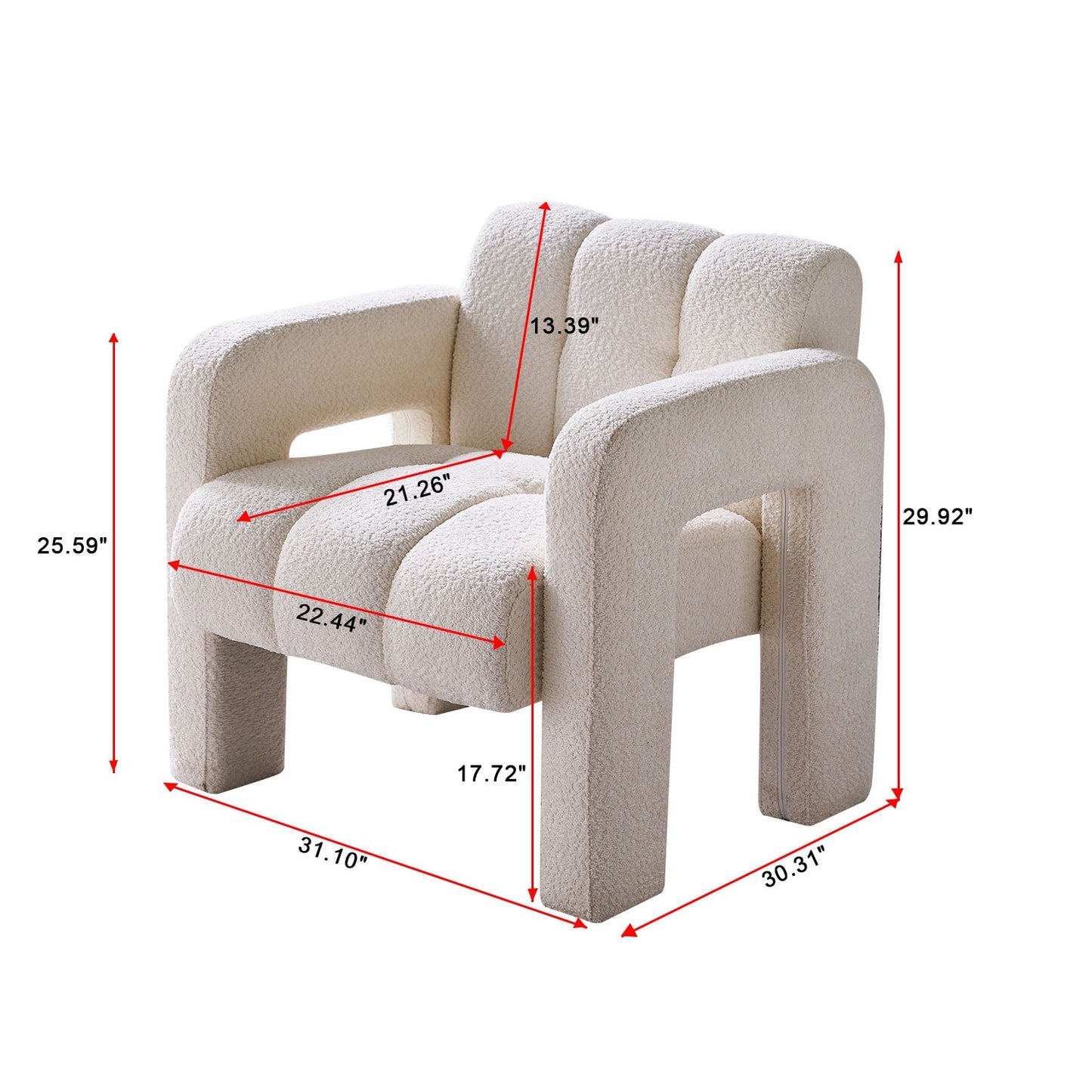 Chaise d'Accent en Boucle ÉléGante - Beige