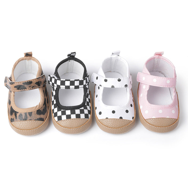 Baby Girls Shoes Rubber Sole Velcro Anti-Fall Toddler Shoes Baby Shoes Babyshoes - Korvel