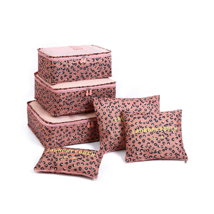 Printed travel storage bag set of 6 pieces, travel clothing sorting bag, waterproof clothing storage bag - Korvel