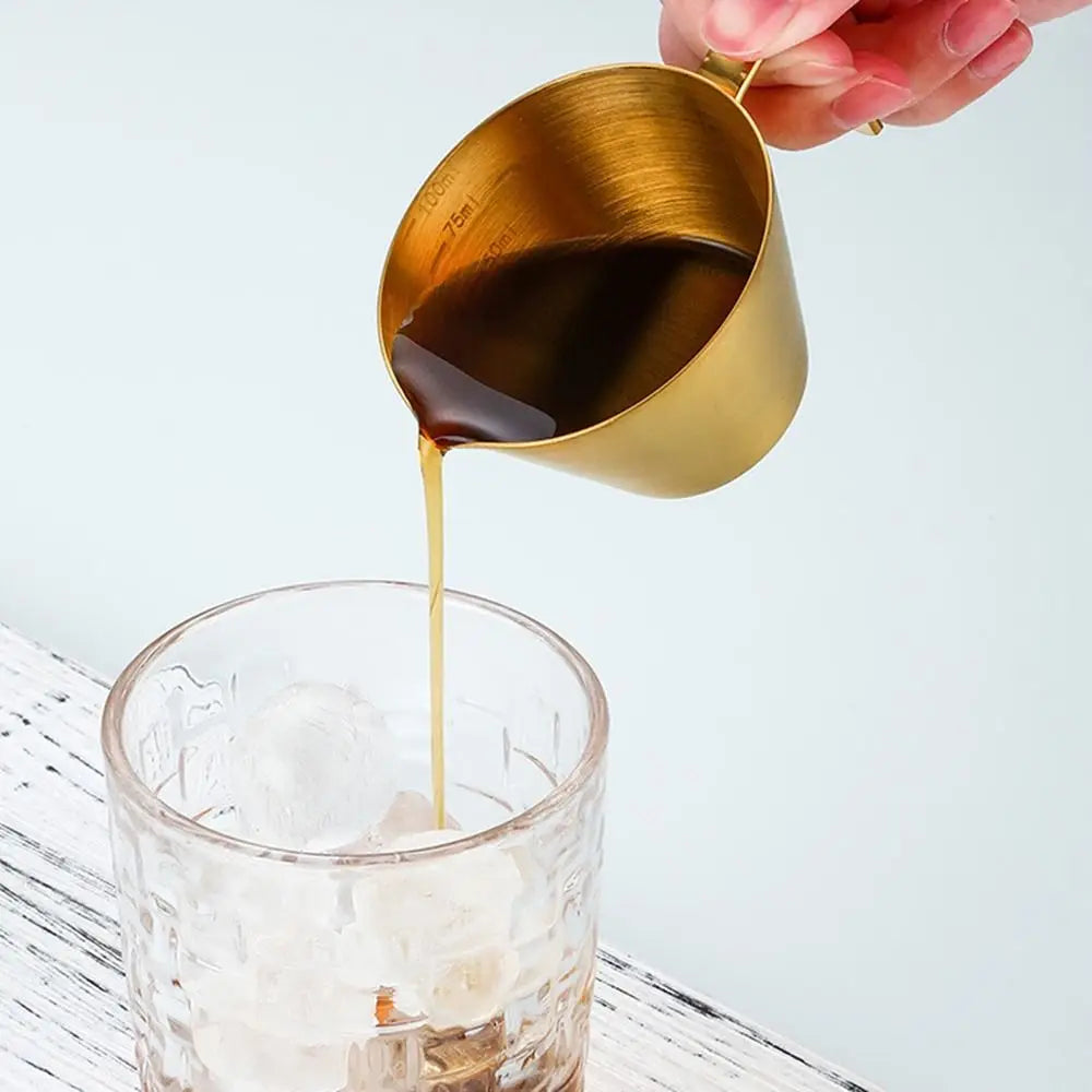 304 Stainless Steel Espresso Measuring Cup Small 100ml Espresso Shot Cup Dishwasher Safe V-Shaped Mouth - Korvel