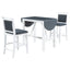 Ensemble de salle à manger surélevé en bois TOPMAX 3 pièces - Blanc et gris
