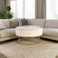 31.5 Inch Modern Round Coffee Table with Drawers, Marble Table with Storage, Coffee Table for Living Room - Korvel