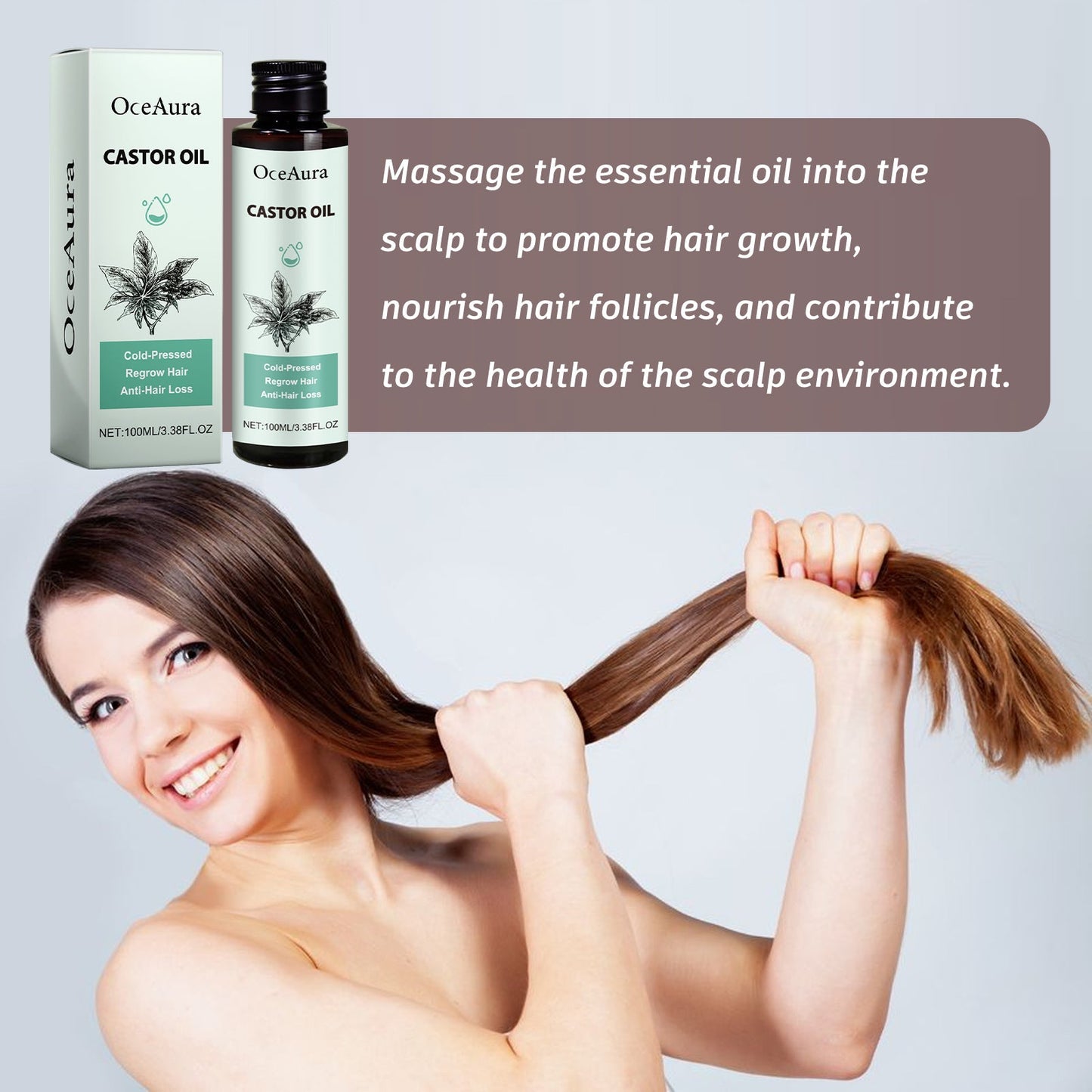 Castor Oil, Moisturize And Strengthen Hair Care Solid Hair Thick Hair Care Oil - Korvel