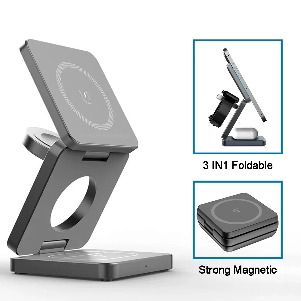 3-in-1 Foldable Magnetic Wireless Charging Station