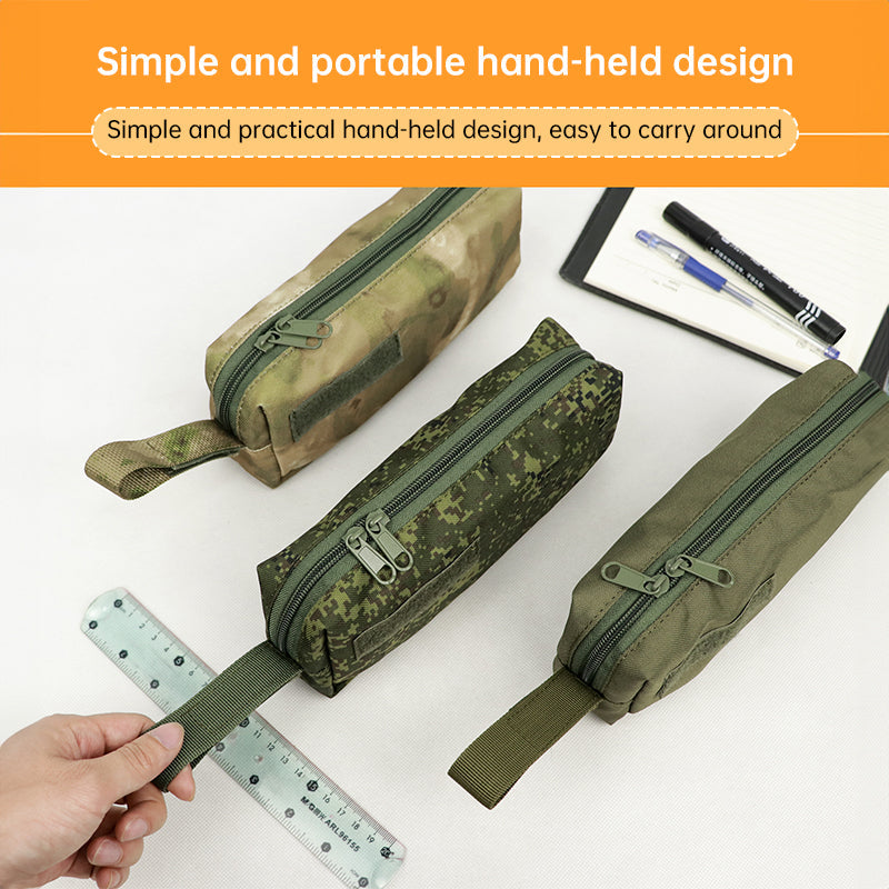 Cold War-era large-capacity tactical storage bag – versatile MOLLE-compatible pouch for students/stationery or tactical use. - Korvel