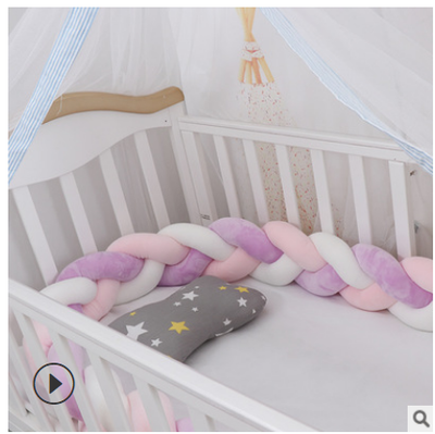 Premium 100cm Baby Bumper Bed Braid Knot Pillow Cushion