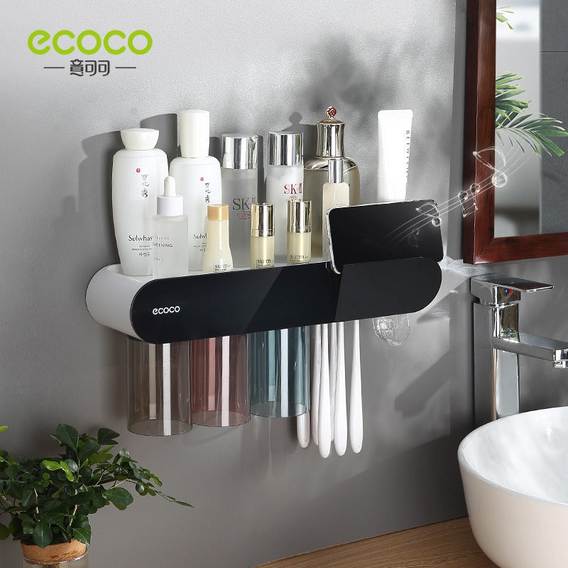 Toothbrush holder wall mounted home mouthwash cup electric non perforated dental tools, dental cylinder set holder - Korvel
