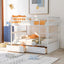Full over Full Bunk Bed with Drawers  Convertible Beds  White - Korvel