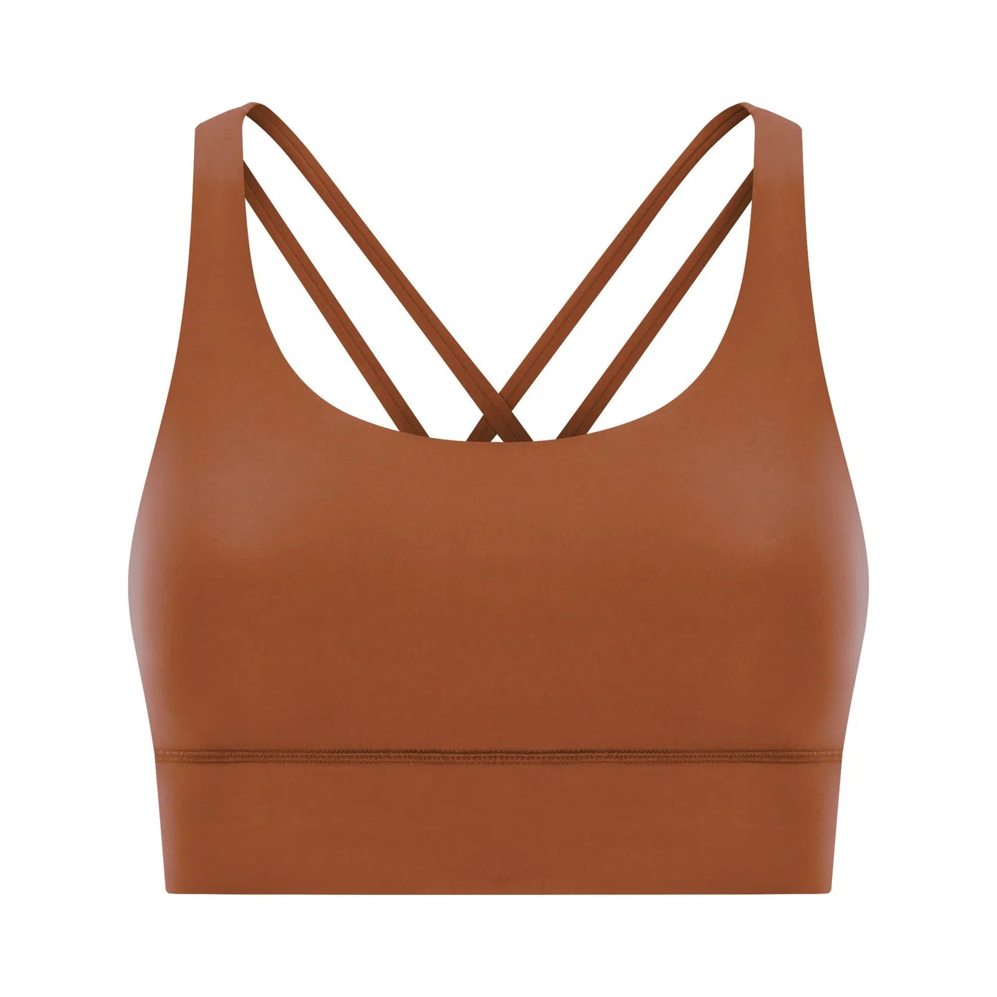 Cross back yoga bra brushed bare high-strength shock-absorbing gathering sports vest for women - Korvel