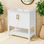 30-Inch White Bathroom Vanity with Ceramic Sink and Versatile Storage - Ideal for Small Bathrooms - Korvel