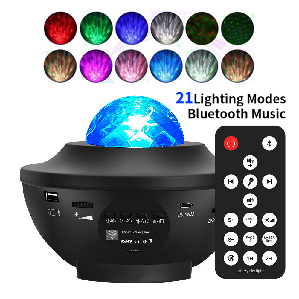 Lampe de projection ciel étoilé avec Bluetooth et musique
