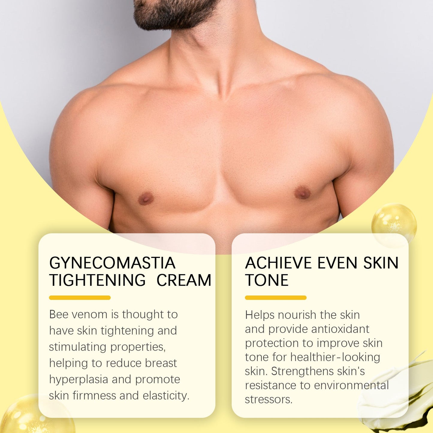 Crème de massage raffermissante au venin d'abeille pour hommes