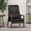 Mid Century Modern Upholstered Accent Chair in Matte Black