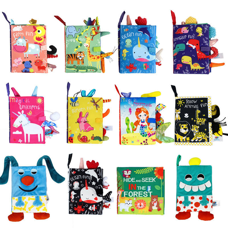 Baby toys three-dimensional cloth books that cannot be torn apart washable children's enlightenment baby ringing paper books - Korvel