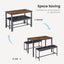 Dining Table Set Barstool Dining Table (with 2 PU Upholstered Benches) Industrial Style Dining Table and Chairs - Korvel