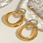 18K Gold-Plated Stainless Steel Contrast Asymmetrical  Earrings - Korvel