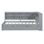 Wooden Twin Size DayBed with Twin Size Trundle, DayBed with Storage Shelf and USB Charging Ports,Grey - Korvel