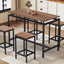 TREXM 5-Piece Compact Bar Table Set - Modern Industrial Design