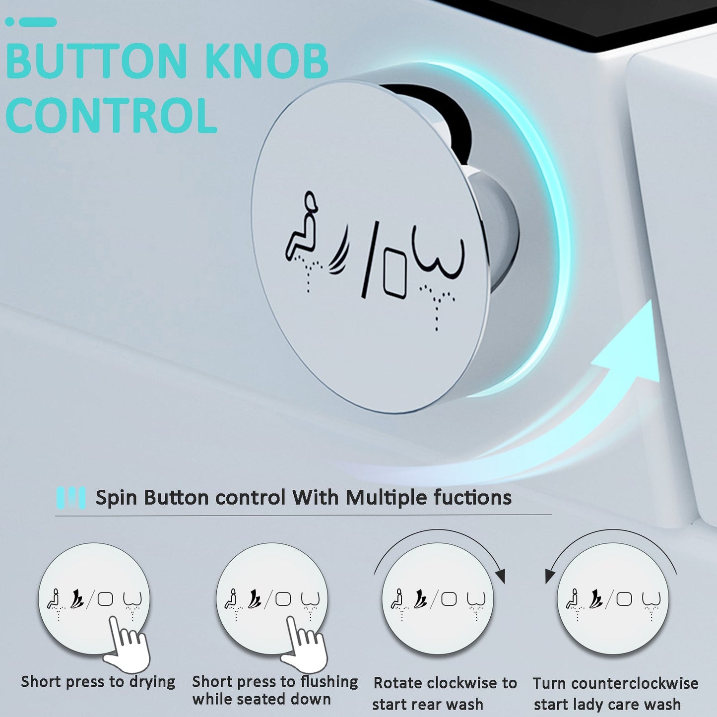 ST-GP-01 Smart Toilet with Heating, Portable Toilet with Automatic Opening and Closing, 1.28GPF Water Tank Free Toilet, White - Korvel