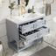36" Blue Bathroom Vanity Cabinet with Sink Combo