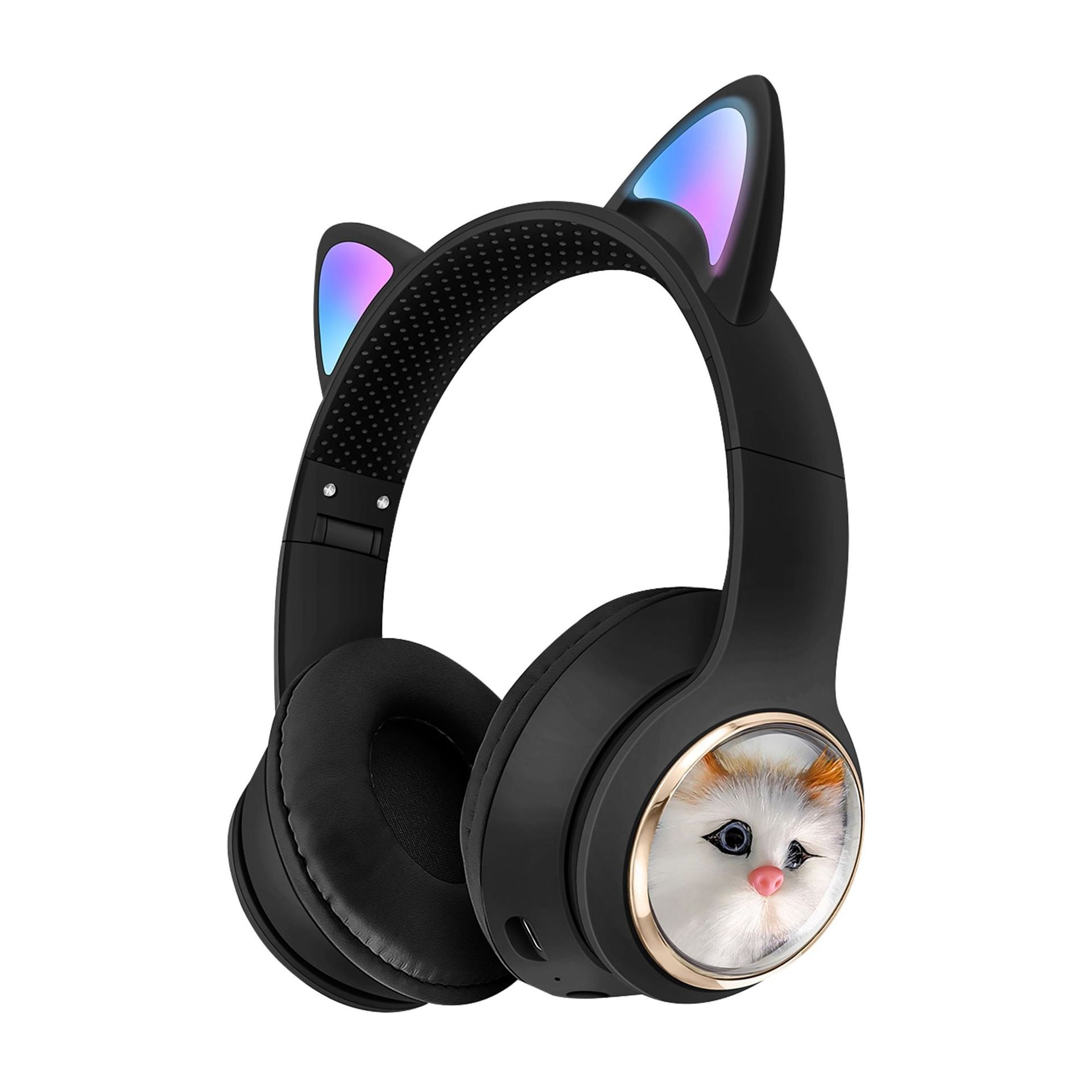 AKZ-09 Earphones Space Cabin Cartoon Simulation Cat Bluetooth Headwear Large Battery Earphones Foldable - Korvel