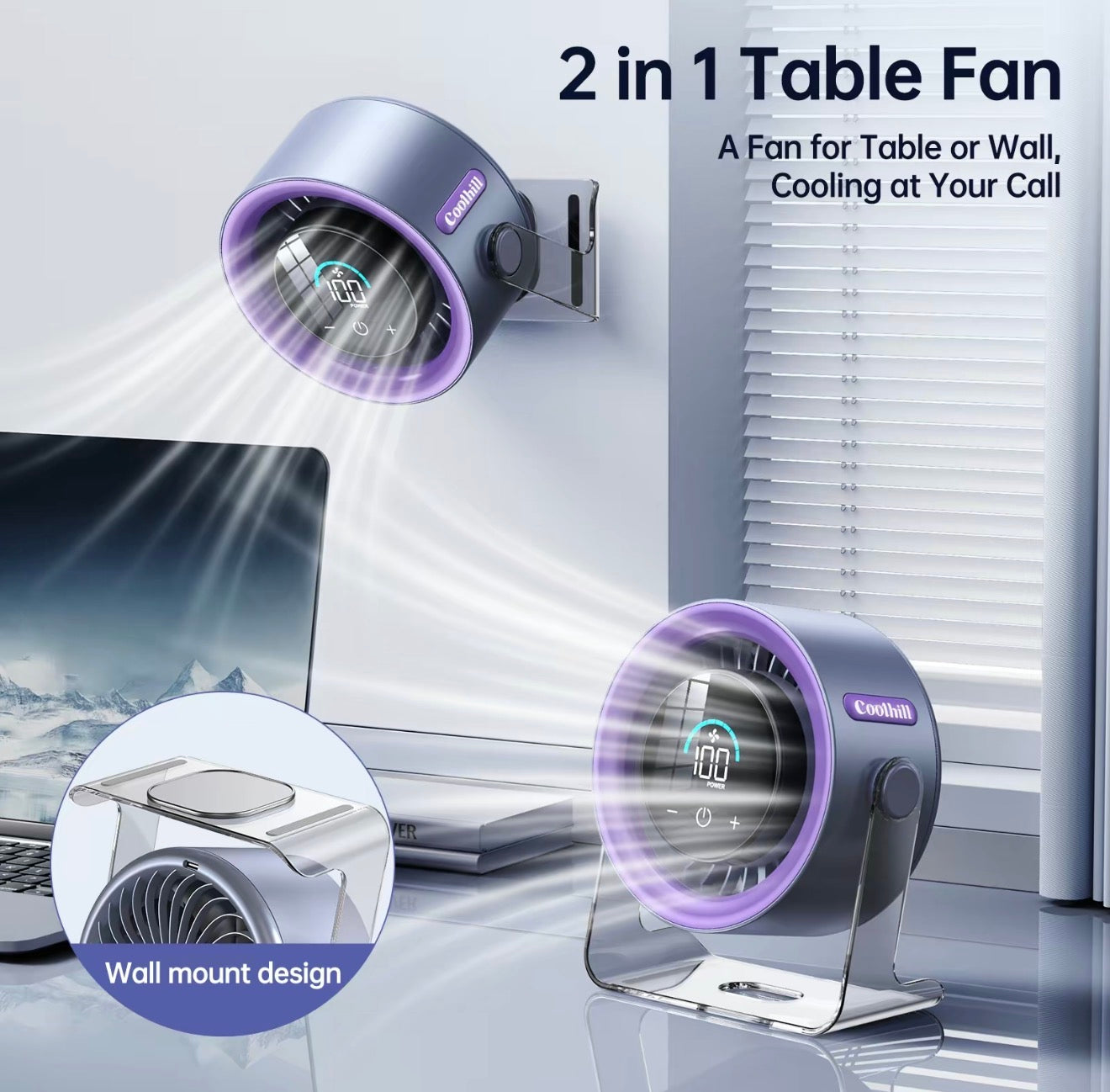 Ventilateur de bureau TurboCool - Performance de refroidissement silencieuse