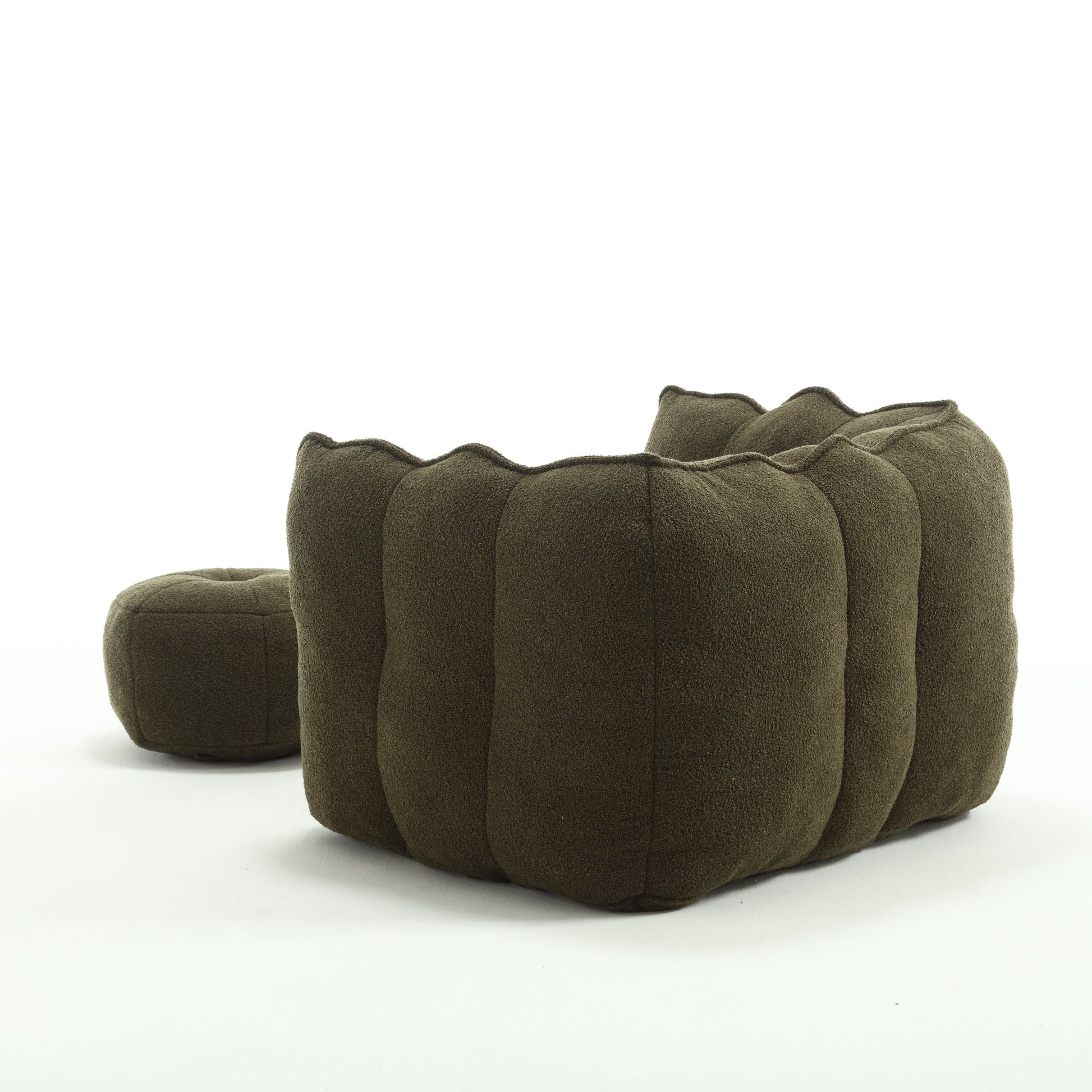 Soft Bean Bag Chair with High Resilient Foam(Chips)for living room and bedroom,Comfortable Square Lazy Sofa with Footstool - Korvel