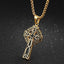 Collier en chaîne en perles croix spiralées en acier titane