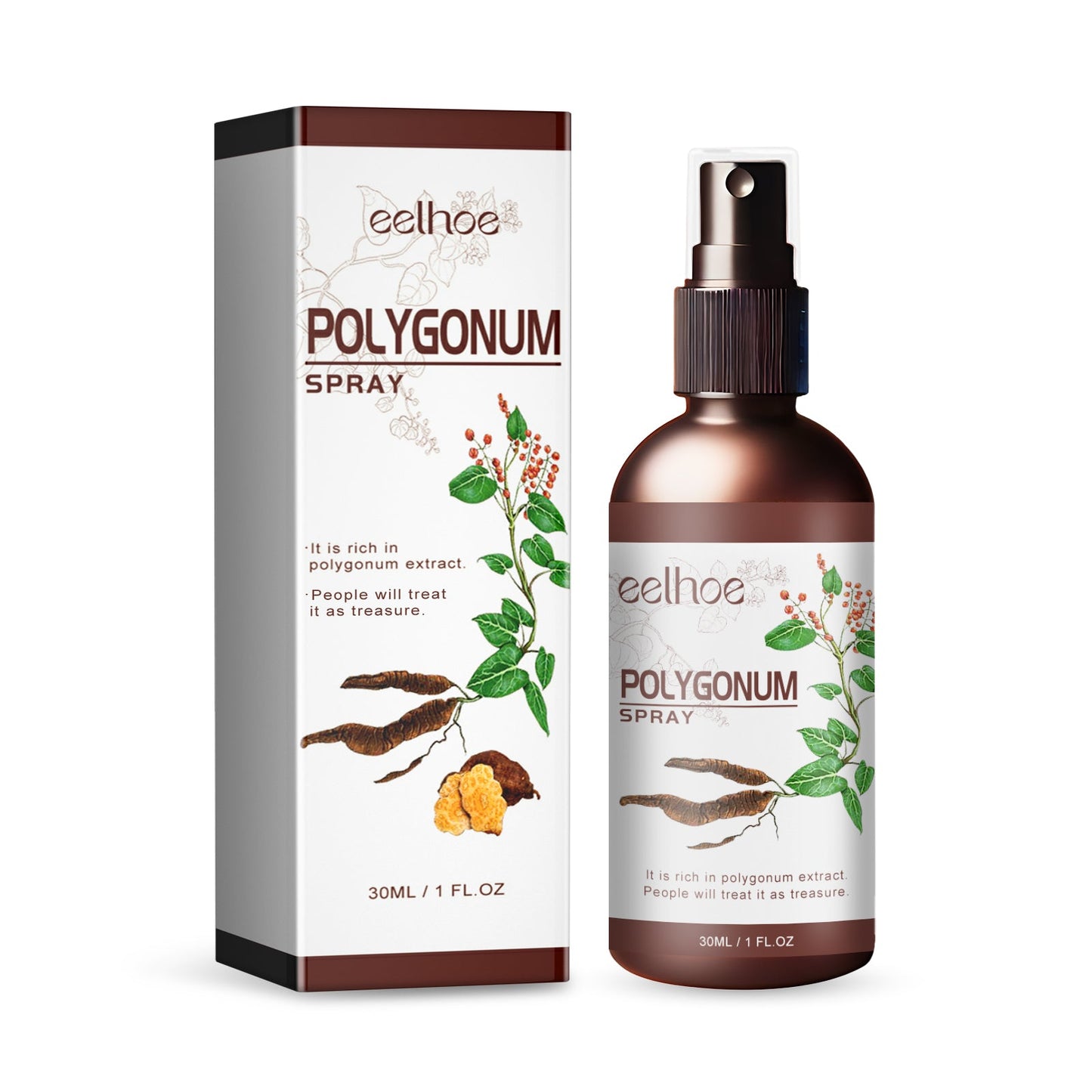 Polygonum Spray, Moisturizing Hair Smooth Shine Thick Solid Hair Black Hair Conditioning Spray - Korvel