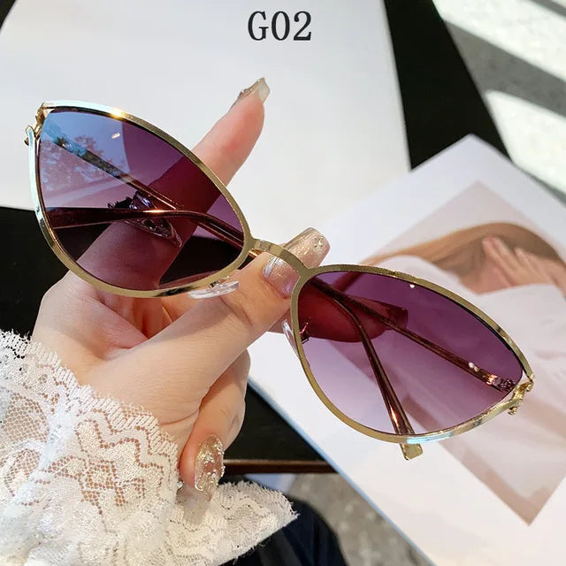 Lunettes de soleil tendance en forme de chat pour femmes - Style vintage de luxe