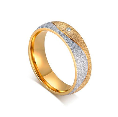 Vnox couple engagement ring for women men sand blasted - Korvel