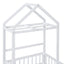 Wooden Twin Size Children's Bed with Detachable Headboard and Integrated Clothes Drying Rack, White - Korvel