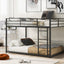 Full Over Full Metal Bunk Bed with Ladder - Black