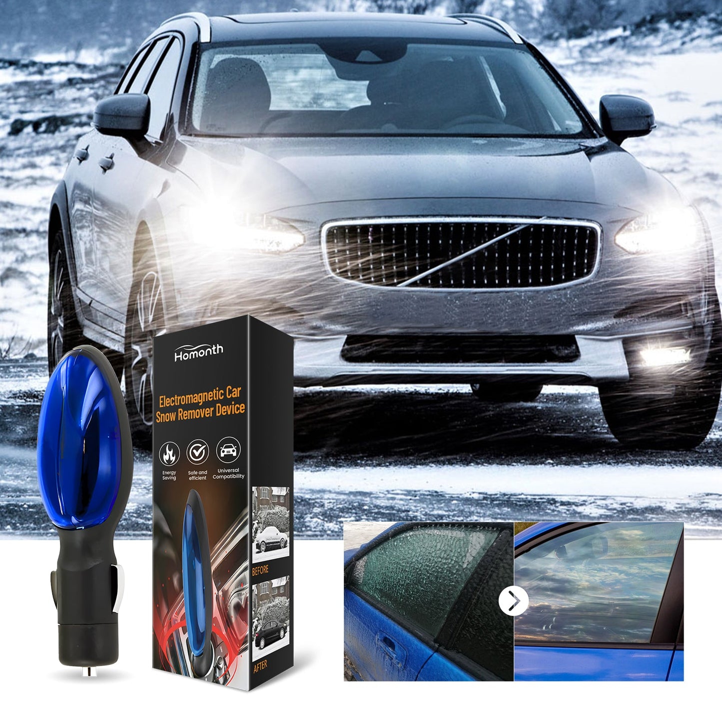 Portable Electromagnetic Snow Removal Device for Cars