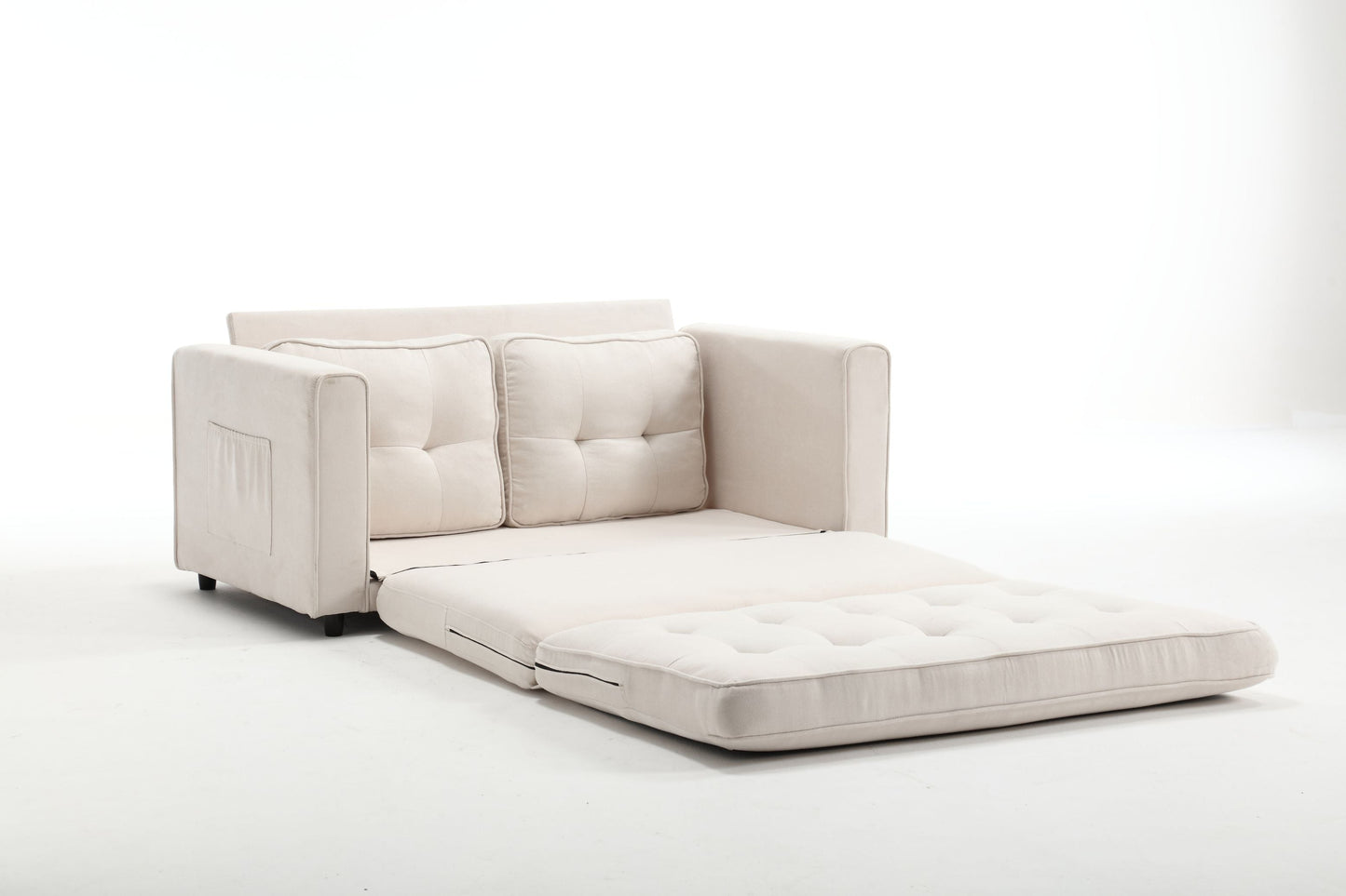 Canapé-lit futon convertible 3 plis - Gris foncé, Gris clair et Beige