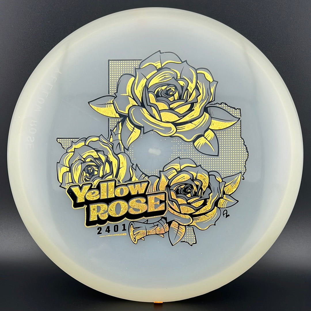 Alpha Glow Yellow Rose - First Run Disc Golf Putter